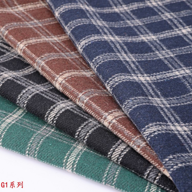Picture of Manufacturer's Spot Navy Blue Woolen Plaid Cloth Thickeneded Winter Plaid Warm Blanket Handmade DIY Cloth