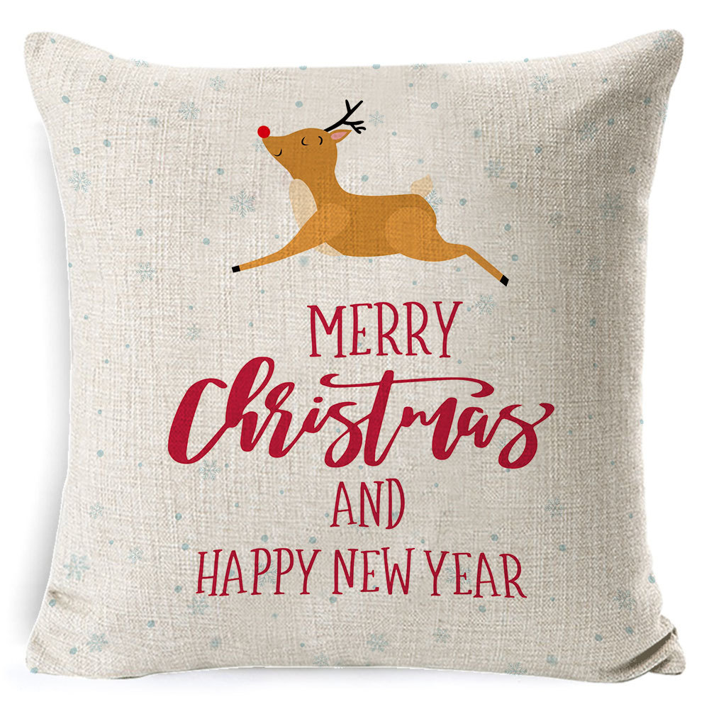 Picture of Christmas Pillow Case Linen Super Soft Peach Leather Printed New Amazon Household Products Cushion Pillow Case Custom
