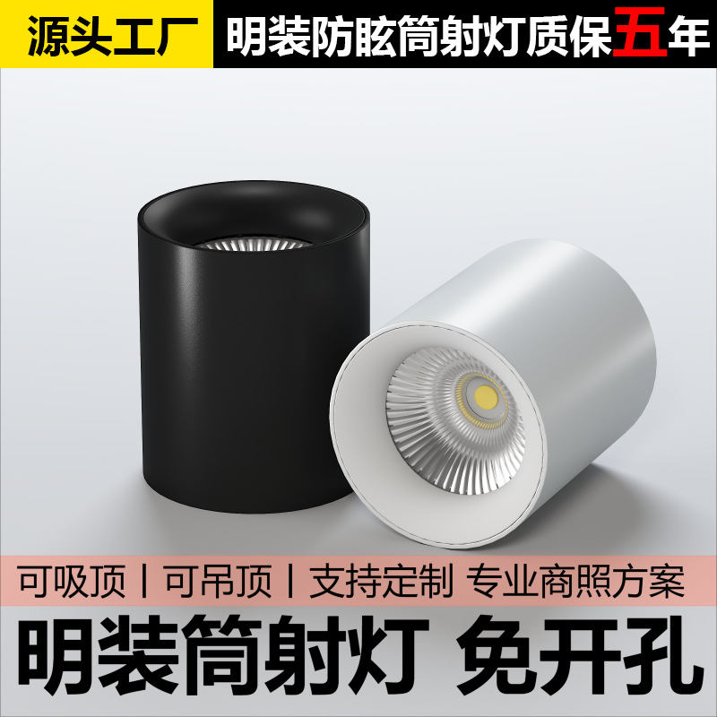 led exposed downlight deep cup anti-glare round open-hole ceiling type tooling 10W20W30W shop commercial downlight