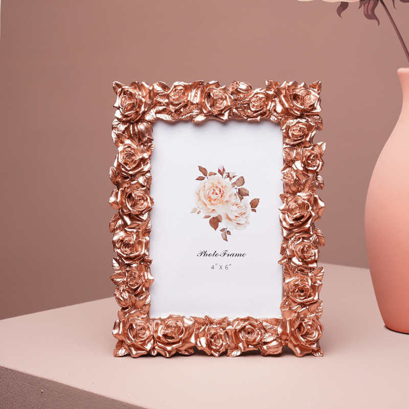 New Desktop European Style Small Ornaments Picture Frame Retro Photo Frame Table Rose Modern 5 6 7inch Picture Frame Ornaments