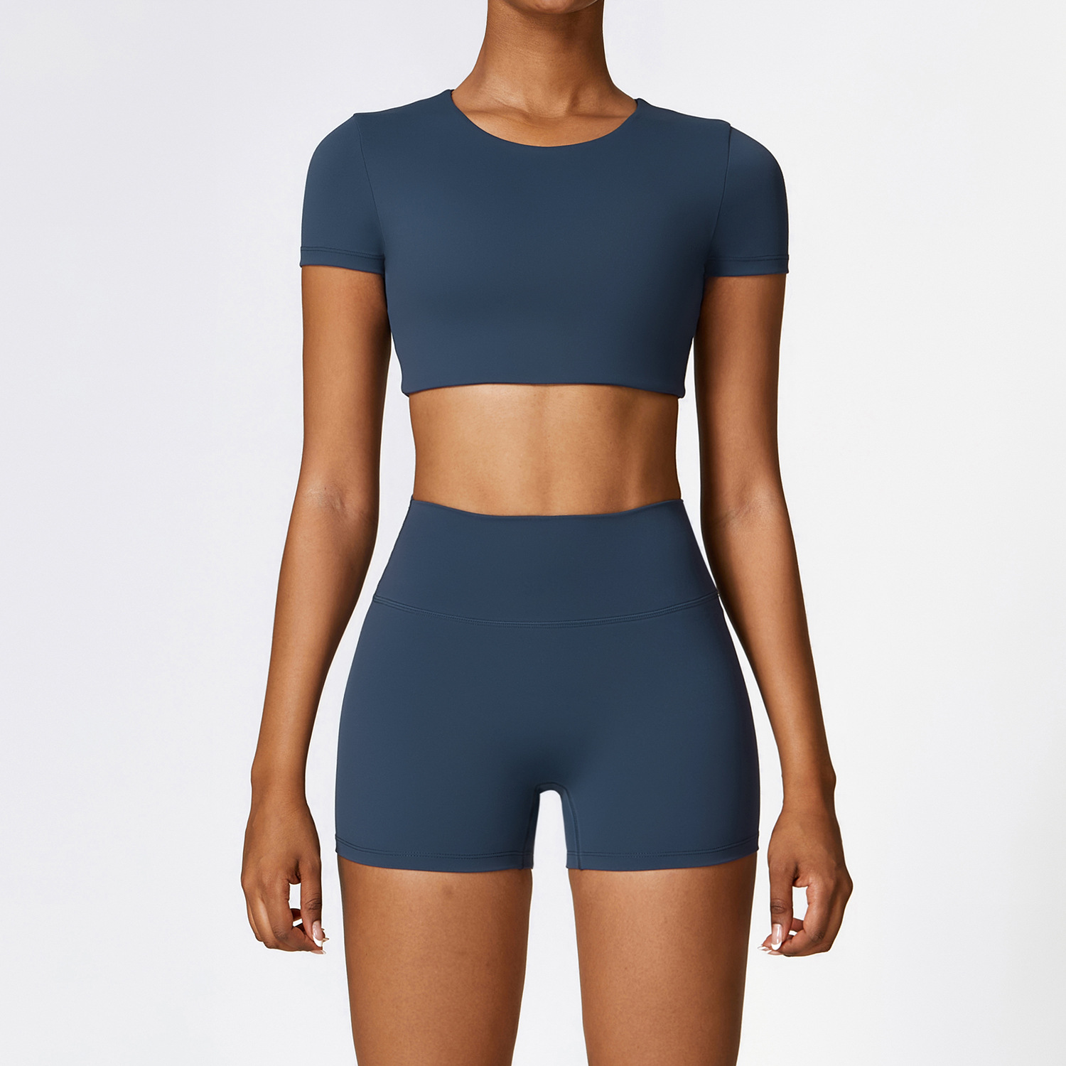 Picture of Zechuang European and American tight brushed yoga suit quick-drying workout clothes winter outdoor running sports suit female 8519