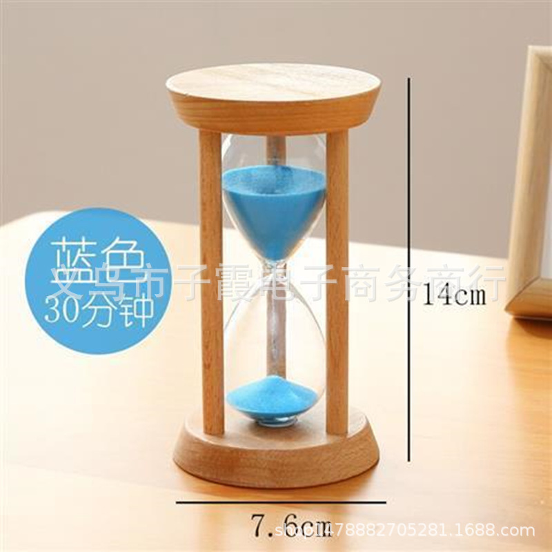Picture of Wholesale Hourglass 30 Minutes Wooden Three-Column Round Small Hourglass Creative Time Timing Glass Hourglass Ornaments