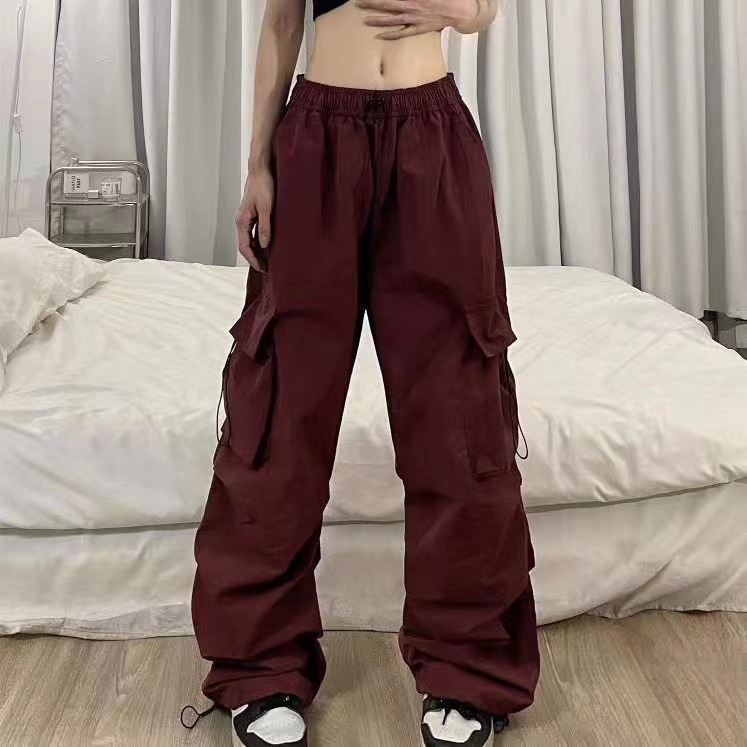 Picture of Design Sense High Street Overalls Women's 2025 New Loose Straight Wide Leg Big Pocket Casual Retro Trendy Pants