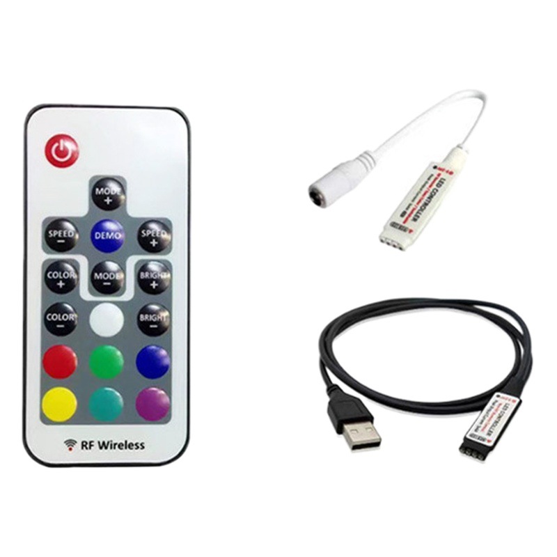 USB wireless RF controller 17 key RGB controller led colorful 5V wireless mini 17 key RF controller