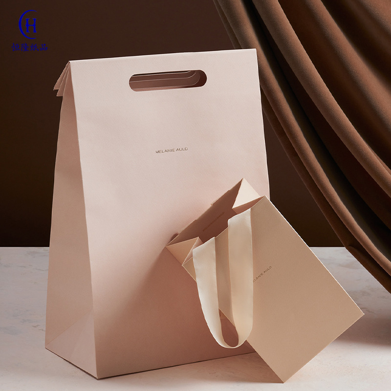 Factory custom paper bag jewelry ins style tote bag high-end gift bag enterprise clothing store gift bag printed logo