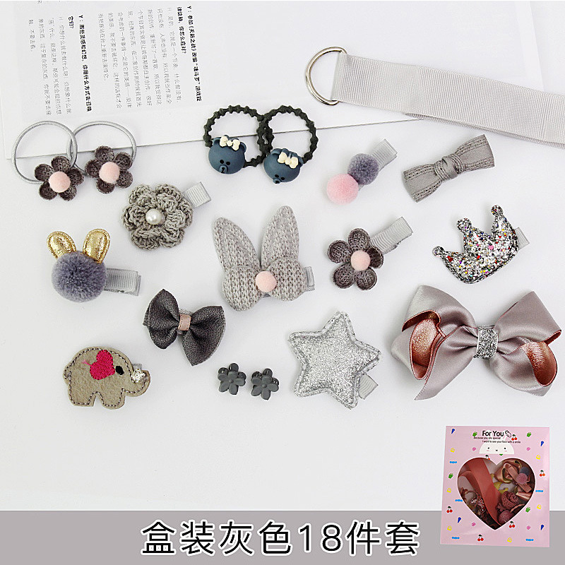 Picture of Korean Style Hair Accessories, Kidsren's Hairpins, 18-Piece Set, Girls' Hair Accessories, Baby Cute Hairbands, Girls' Hairpins, Baby Headbands