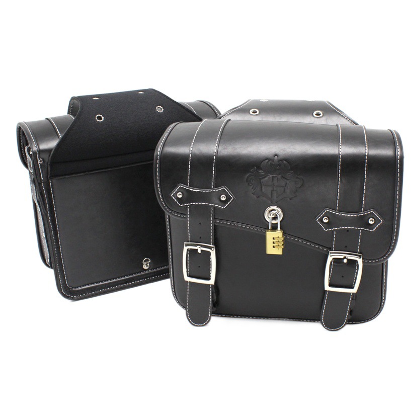Retro Motorcycle Hanging Bag Harley Prince Car Side Bag Locomotive Side Bag Waterproof Sun Protection Saddle Side Bag with Lock
