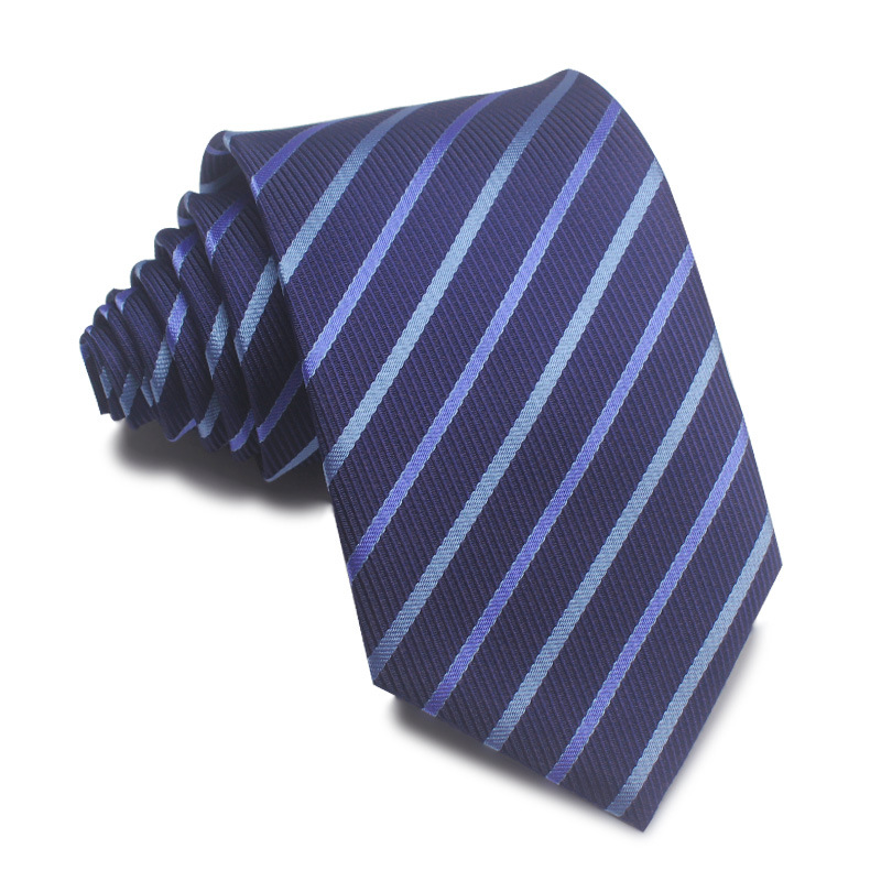 Picture of 25 New 8cm Polyester Jacquard Stripesd Tie 7cm Men's and Women's Business Formal Wear Casual High-End Red Black Blue