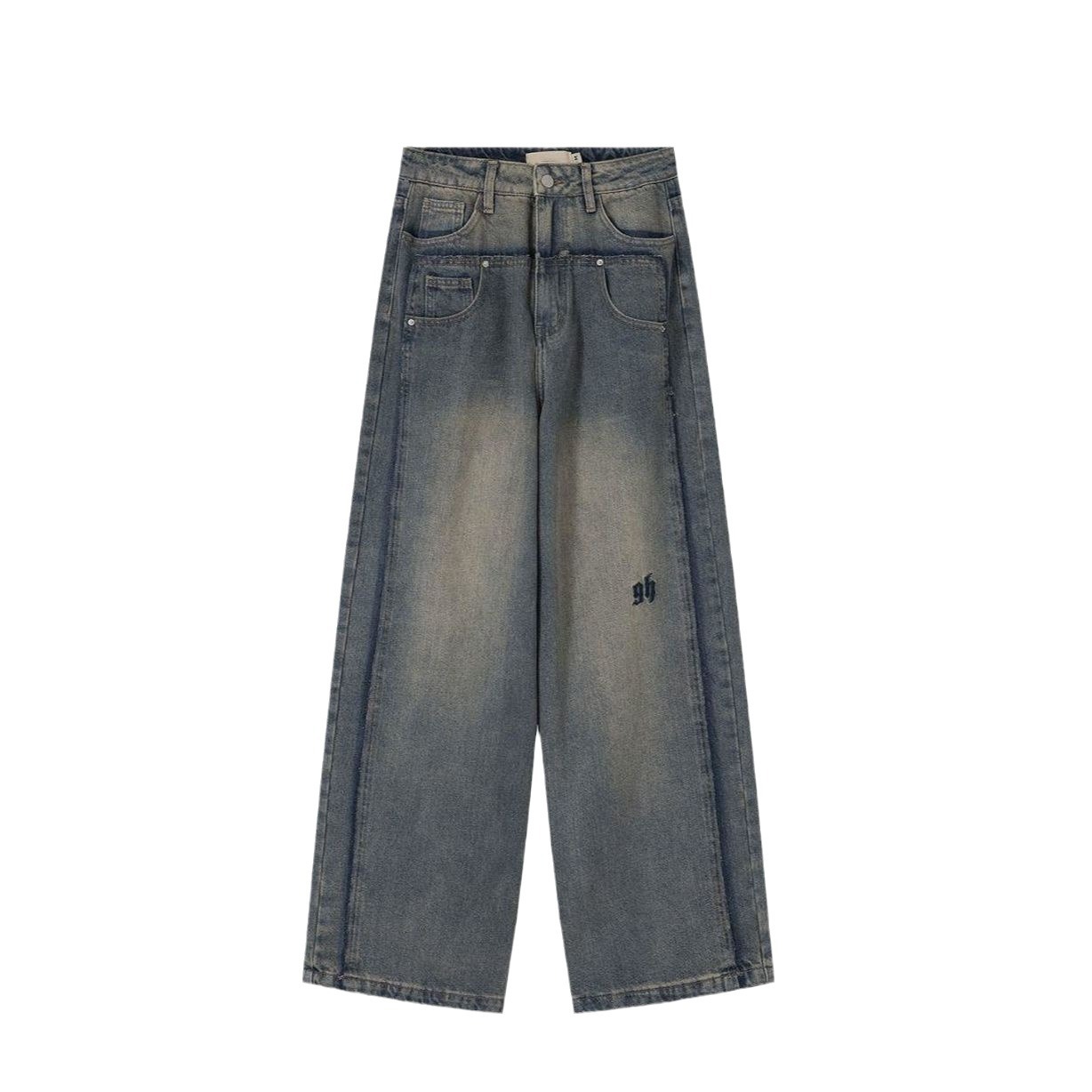 Picture of 2023 Jeans Men's Autumn New High Street American Wide Leg Pants Spring and Autumn Ins Fashionable Brand Loose Straight Pants