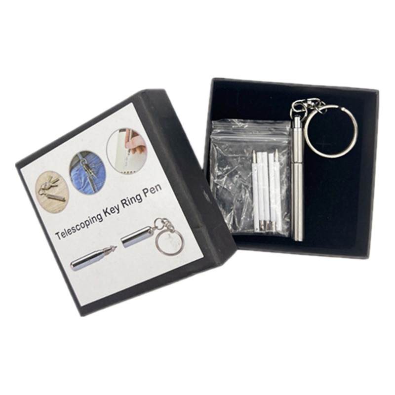 Stainless Steel Telescopic Pen Metal Key Ring telescoping Amazon Explosions