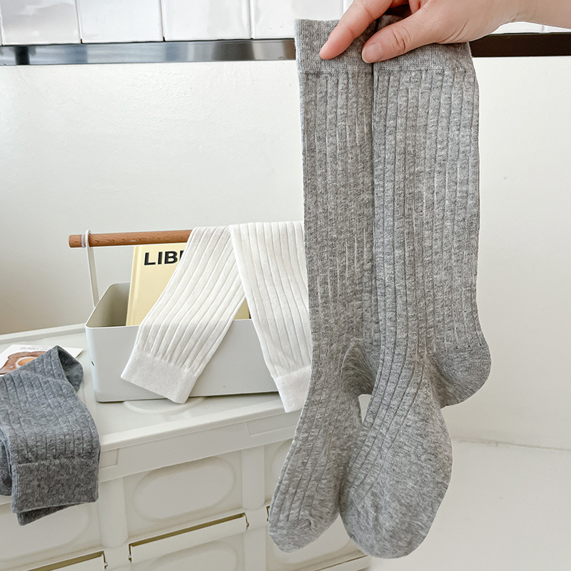 Spring and Summer Show Thin Pit Strip Vertical Strip Knitted Mid-tube Socks Women's All-match Perspective Breathable Stacked Socks for Women