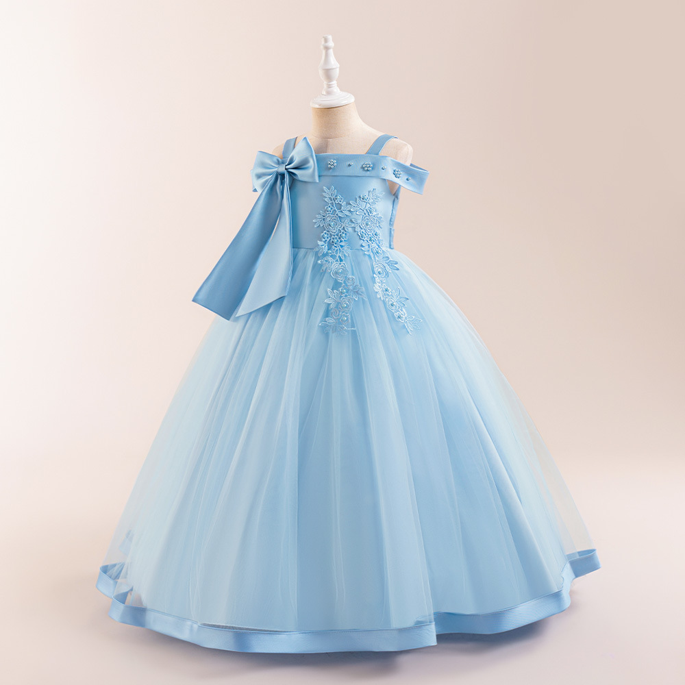 Picture of Amazon New Children's Dress Girls' Birthday Dress Stage Performance Princess Dress Mesh Embroidered Tutu Dress Sisters