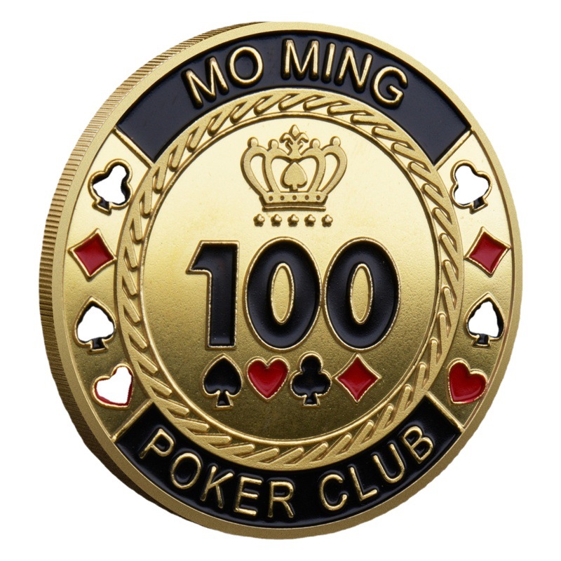 Chips Commemorative Medallion Las Vegas Lucky Gold and Silver Coin Metal Card Presser Collection Gift Cross-border