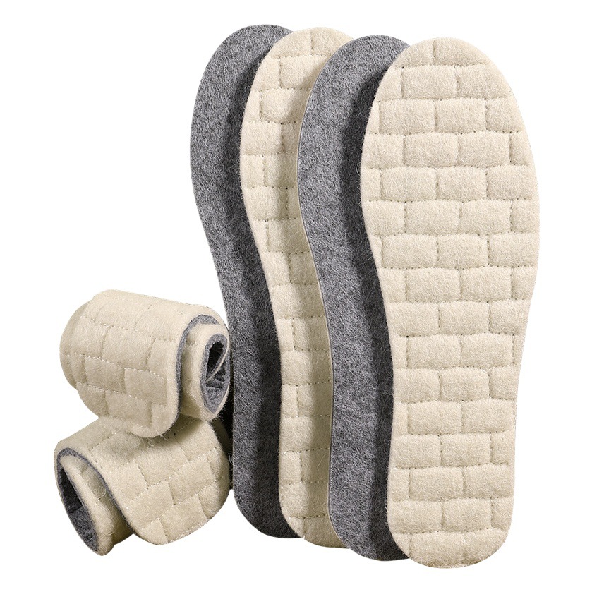Real Wool Insole Men's Sweat-Absorbing Deodorant Compressed Felt Winter Warm Women's fleece-lined Thickened Fur One-Piece Cotton