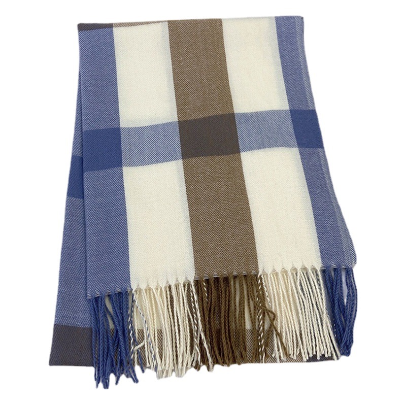 Picture of Plaid Scarf for Women 2024 New Autumn and Winter Korean Style Fashion Imitation Cashmere Tassel Shawl Thickened Warm Scarf Wholesale