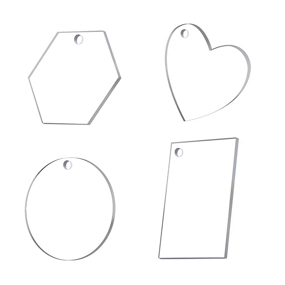Picture of Cross-border transparent acrylic chip goo card DIY goo plate handmade keychain pendant organic glass blank embryo round