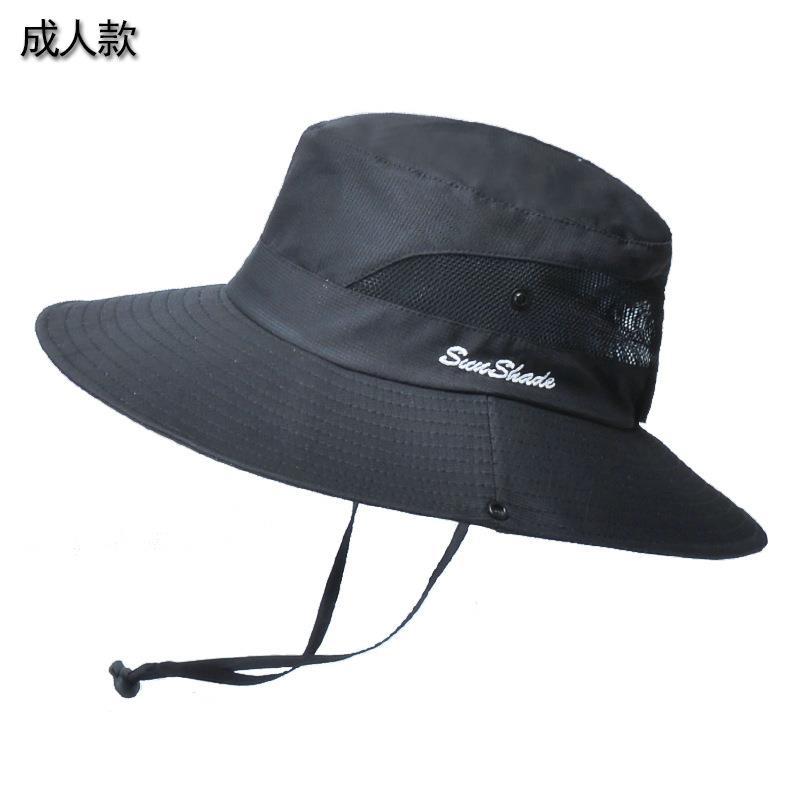 Picture of Cross-Border Summer Women's Outdoor Sun Hat Ponytail Hole Fisherman Hat Sun Protection Sun Hat Breathable Mountaineering Hat Parent-Child Style