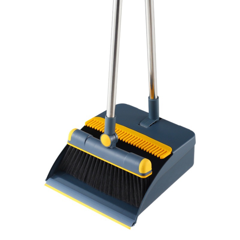 Rotating Broom and Dustpan Set with Soft Bristles, Single Broom for Home Use, Broom Combination for Bathroom, Water Scraper, Lazy Person's Magic Tool