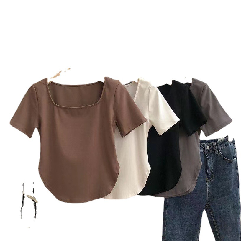 Summer 2023 New Style Spice Girls Pure Desire Slimming Short-sleeved T-shirt Inner Design Niche Top Women's Trendy