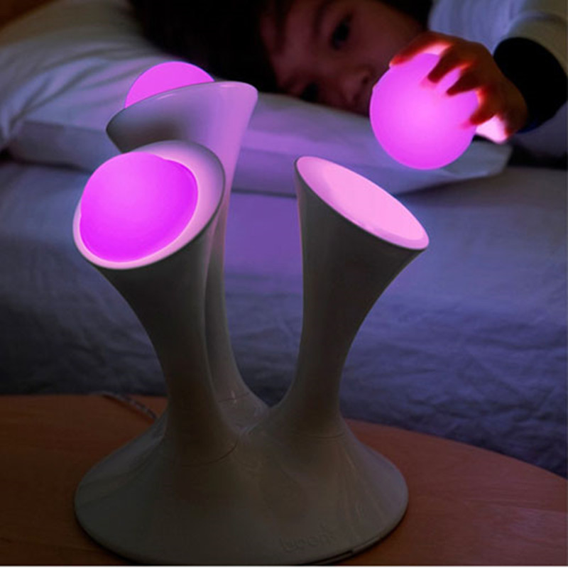 Foreign trade cross-border switch induction mushroom lamp led colorful gradient magic night light fluorescent creative bedside table lamp