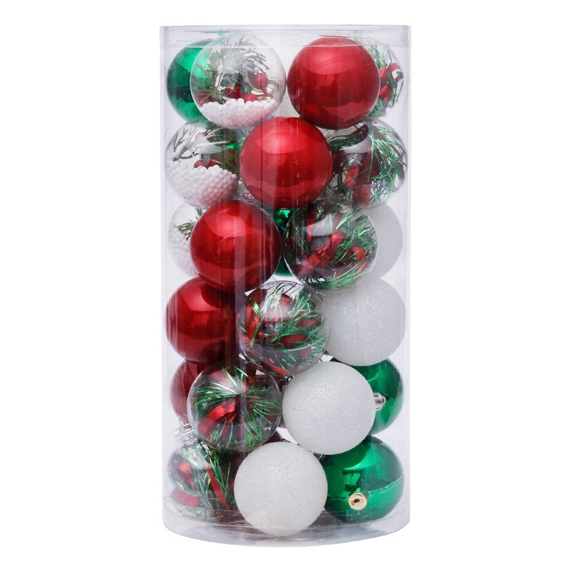 Picture of Cross Border in stock Christmas Decorations 6cm/30pcs Transparent Ball Christmas Ball suit Christmas Tree Pendant