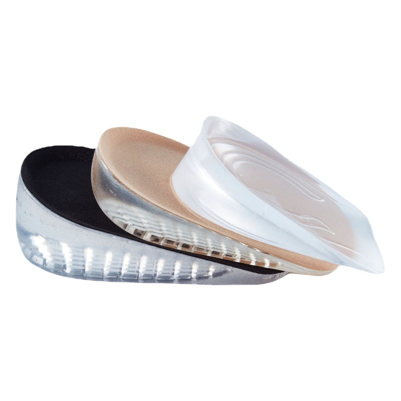 Heightening Pad for Men and Women Transparent Invisible Velvet Socks Inner Heightening Half Pad Silicone Inner Heightening Insole