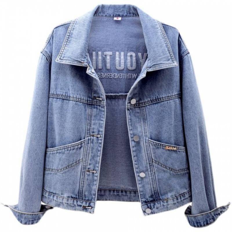 Picture of Embroidered Denim Jacket Women's Spring Clothing 2025 New Light Color Denim Short Jacket Women's Korean Style Loose Slim Easiest for Match