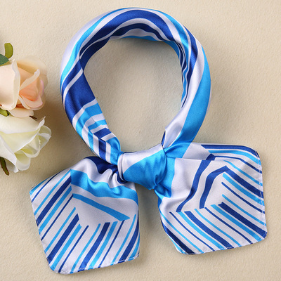 Picture of Small Square Scarf Korean Professional Silks and Satins Versatile Bank Stewardess Train Member Business Fashion Decorative Women's Scarf