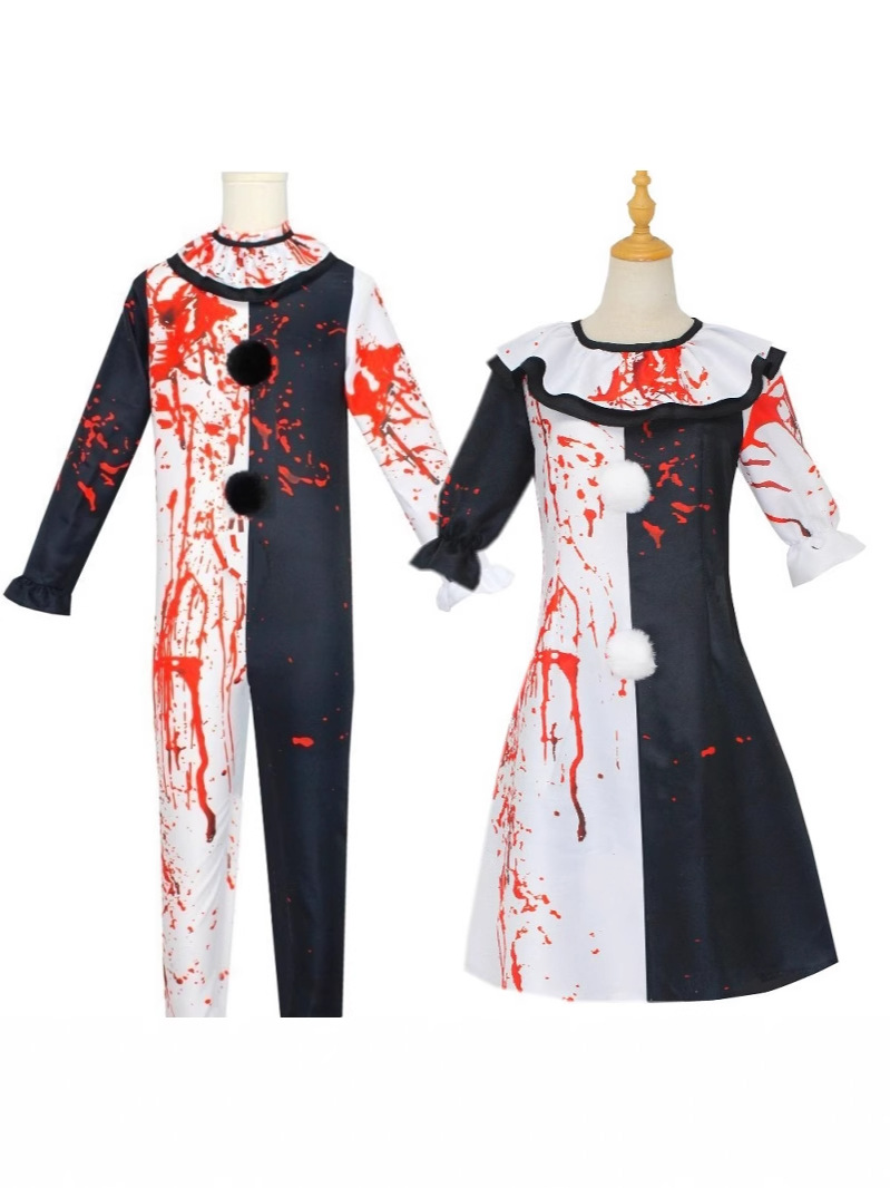 Picture of in stock Horror Movie Broken Soul Clown cosplay Costume Stage Performance Clothes