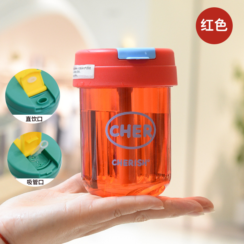 Picture of Wholesale Plastic Cups for Summer, Mini High-Looking Portable Water Bottles for Men and Women, Children's Transparent Plastic Cups with Straws