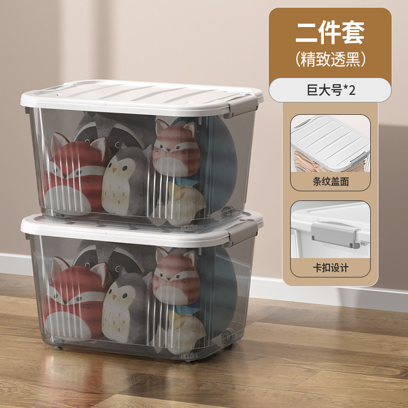 Picture of Transparent Storage Box Plastic Box with Lid Satchel Storage Box Large and Small Clothing Storage Box Organizer Box with Lid