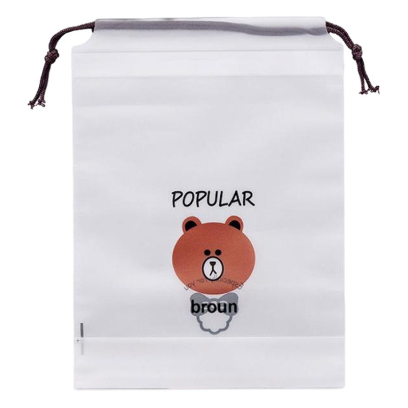 Entity factory PE bear drawstring drawstring bag drawstring bag shoes storage bag plastic frosted packaging bag wholesale