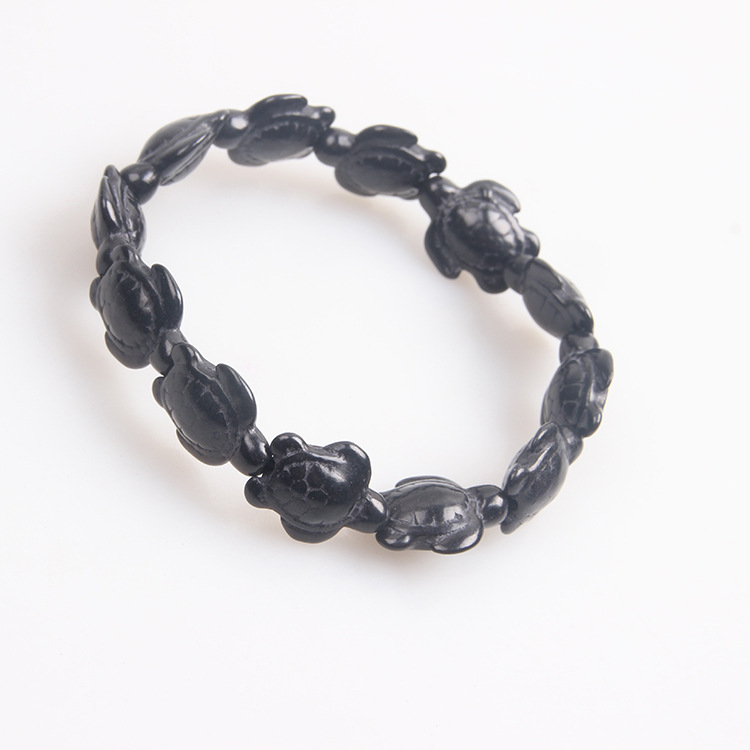 Picture of Zhou Lianfa 8MM Decorative Lava Volcanic Stone Beads Turquoise Cross Elastic Elastic Bracelet for Men and Women