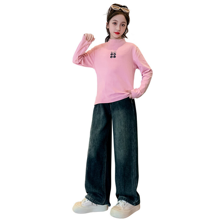 Picture of Girls' autumn and winter de Velvet bottoming shirt children's fashionable all-match inner top Western style self-heating winter long-sleeved sweater