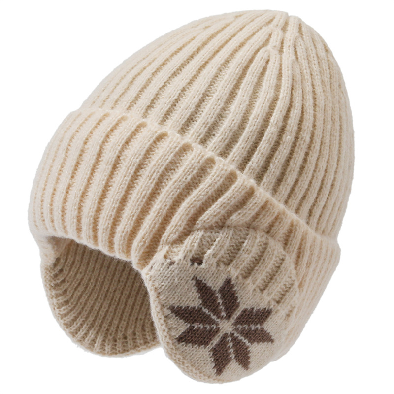 Picture of Hat men's winter warm knitted hat winter cycling fleece-lined ear protection wool hat scarf men's youth pullover hat