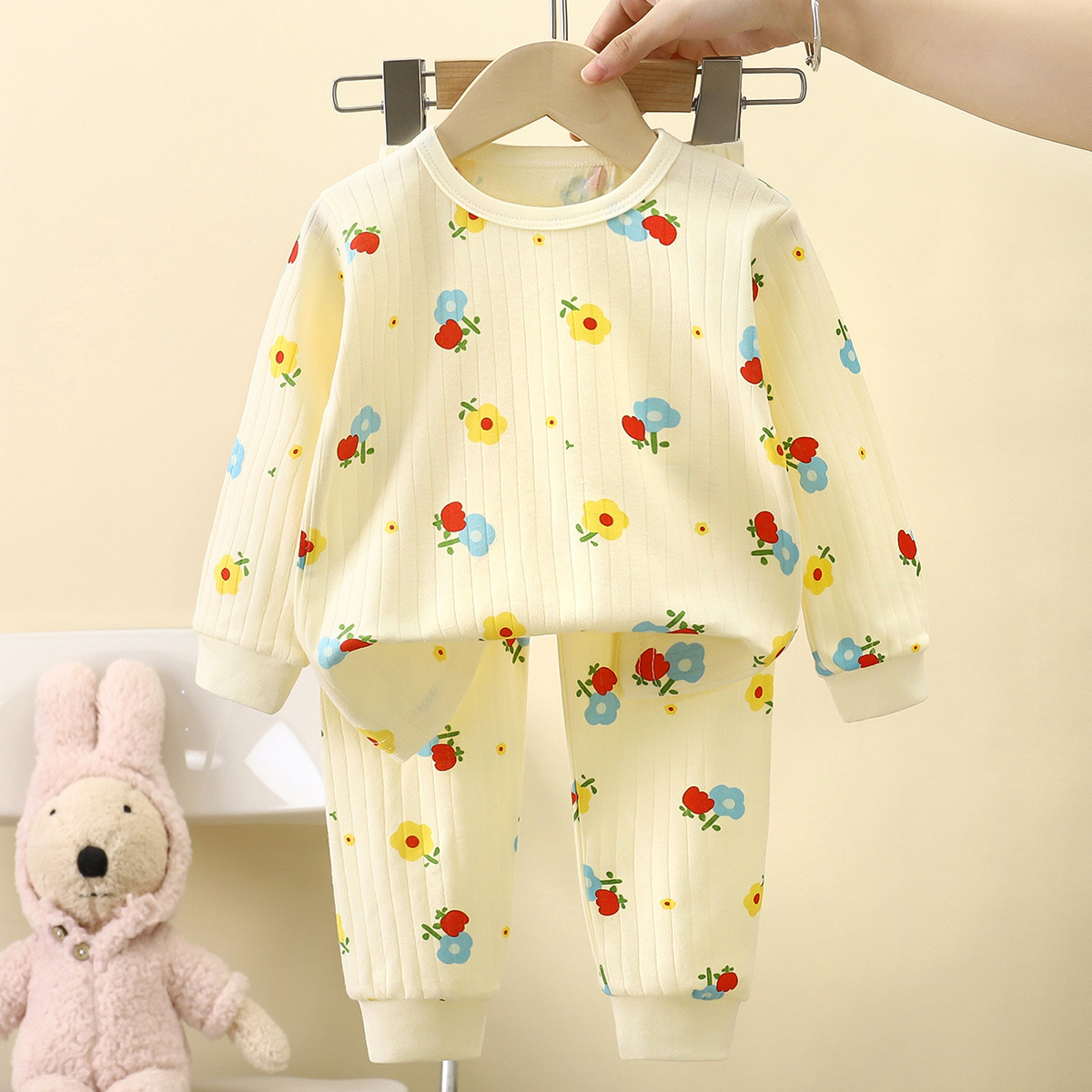 Picture of Children's Pure Cotton Underwear Set, New Autumn Style, Boys' Autumn Clothes and Pants, Baby Pajamas, Girls' Loungewear, Children's Clothing