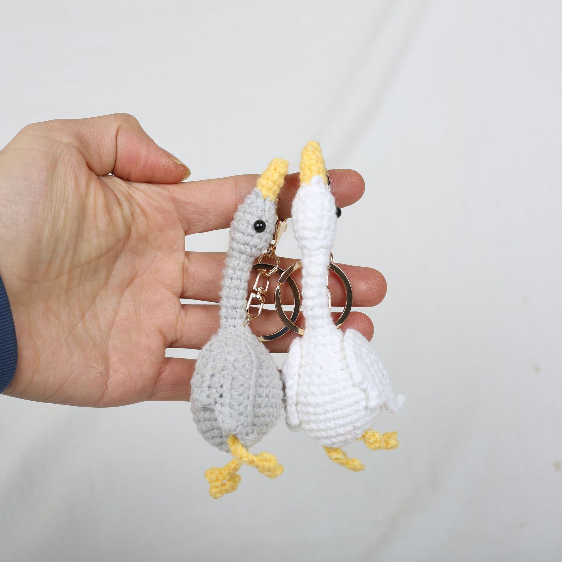 New Wool Woven Swan Pendant Lying Flat Goose Hand-crocheted Keychain Creative Hand-made Finished Product