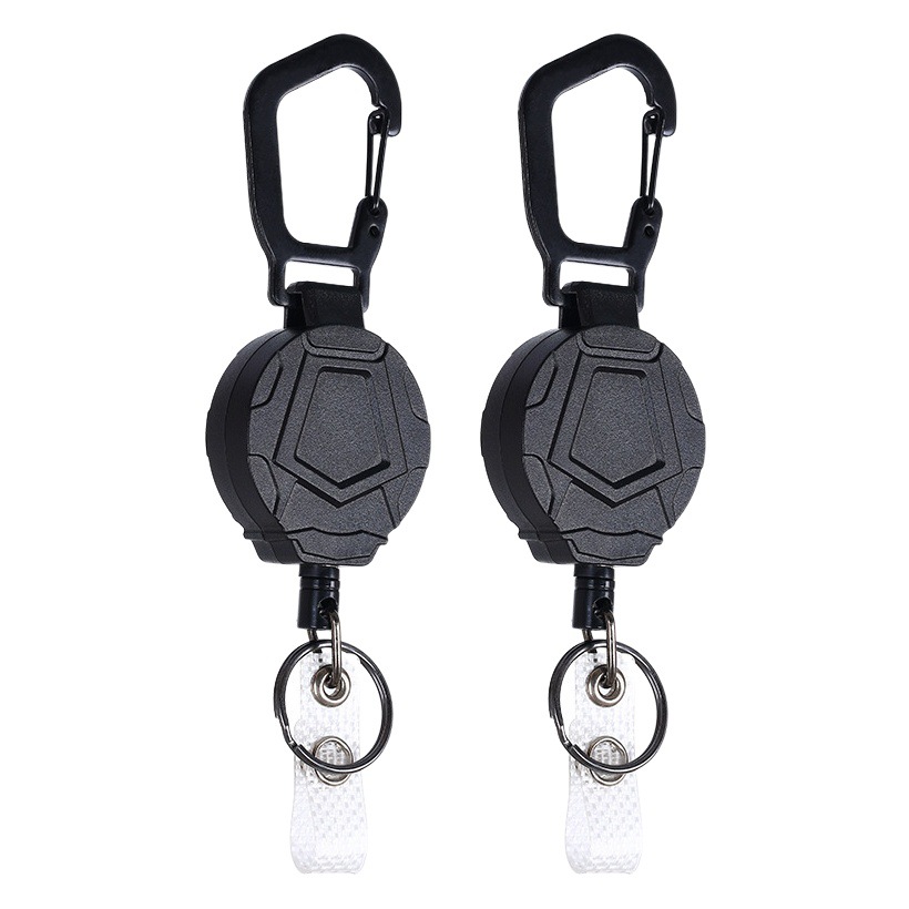 Amazon's Best-Selling Thickened 1.0 Wire Rope Outdoor Mountaineering Easy-Pull Buckle High Elastic Car Telescopic Keychain