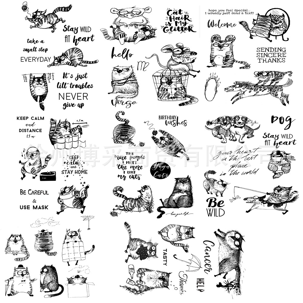 Funny cat original transparent seal hand account spot DIY Crystal rubber stamp new clear stamp