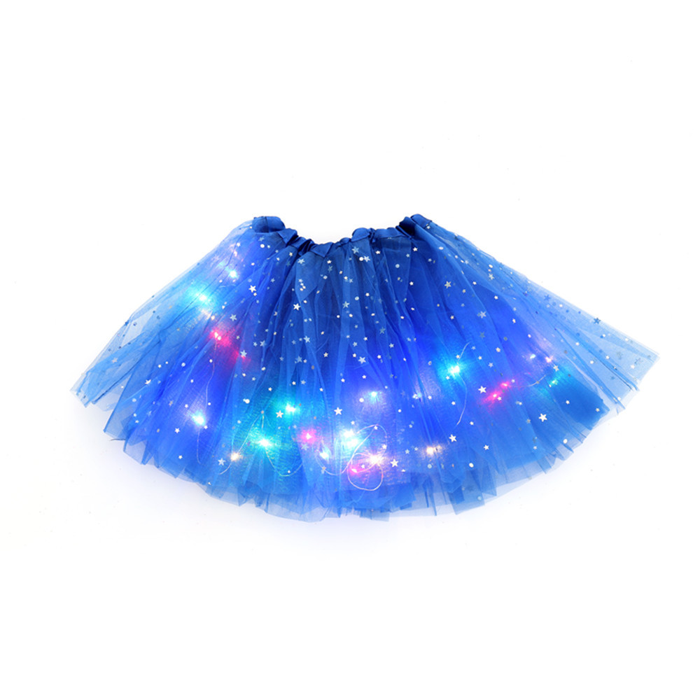 Picture of ins foreign trade European and American children's sequins led with light luminous tutu skirt luminous half-length mesh skirt light tutu skirt