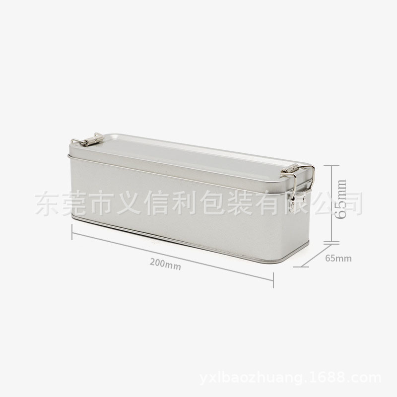 Buckle Tinplate Box Tiramisu Cranberry Dim Pot Box Rectangular Sealed Groove Lid Slide Buckle Iron Box