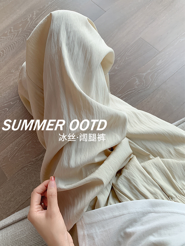Lazy Japanese Style Pleated Wide Leg Pants Women's Loose Slimming Yamamoto Casual Pants Summer Thin High Waist Sun Protection Trousers