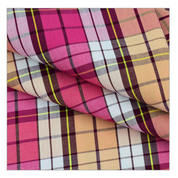 120GSM 40*40 pure cotton yarn-dyed plaid fabric supports sample selection for workwear, fashion skirts, and shirt fabrics
