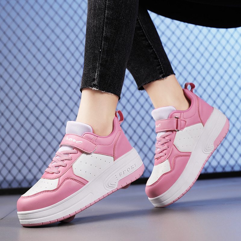 2024 Pair of Walking Shoes Autumn and Winter Sole Wheeled Roller Shoes Internet Celebrant Automatic Skates for Walking