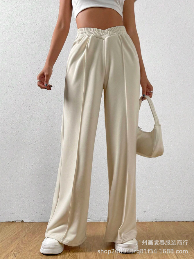 Picture of 2023 AliExpress Cross-border Women's Loose Casual Pants Comfortable Home Pants Solid Color Casual Wide Leg Sports Pants