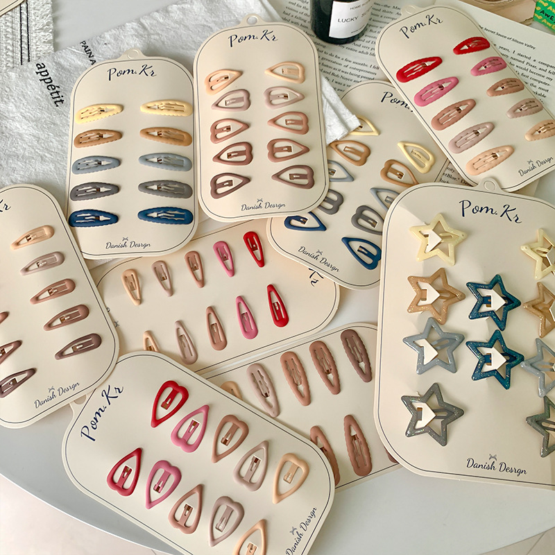 New children's hair accessories BB clip sweet cute girl bangs clip side clip love five-pointed star all-match broken hairpin