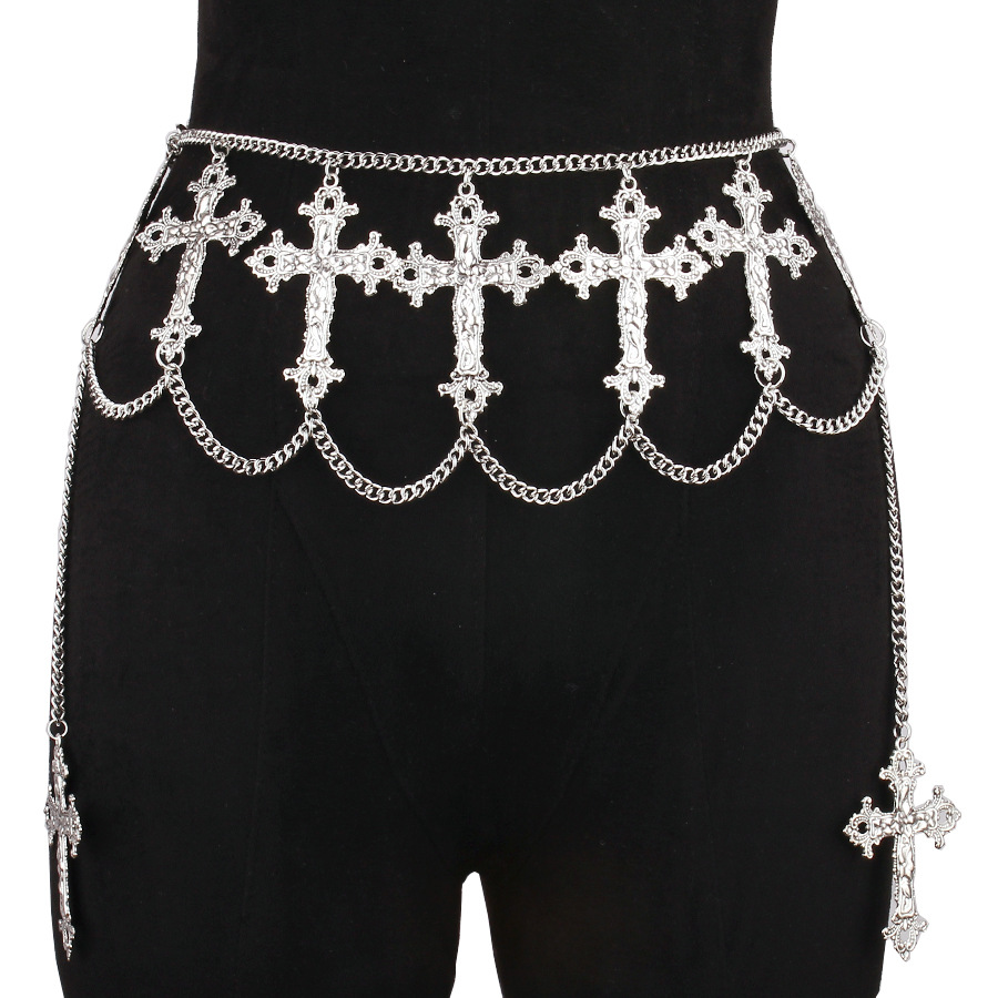 European and American Cross-border Jewelry Sweet Cool Hip Hop Punk Cross Pants Chain Gothic Dark Chain Body Chain Clothing