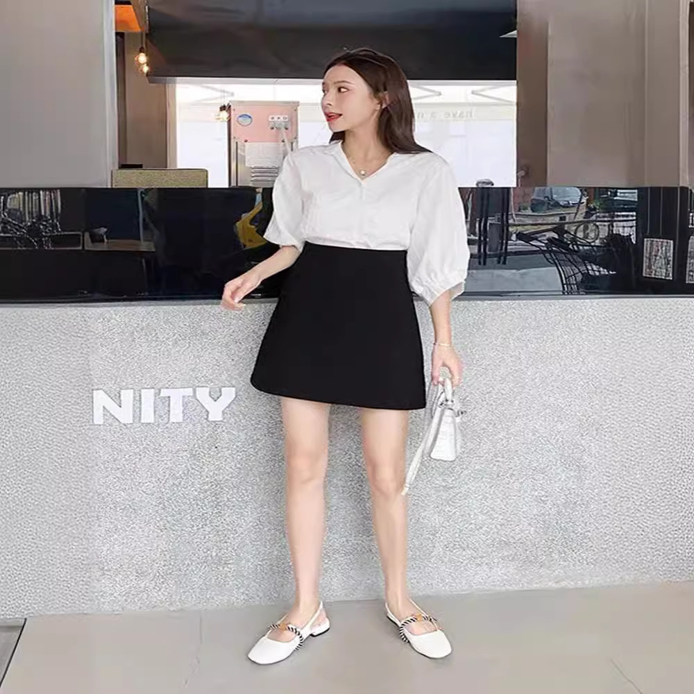 Thin Suit Bag Skirt Women's Autumn New Arrival Skirt One-Step High Waist Hip Black Casual A- Line Slim Skirt