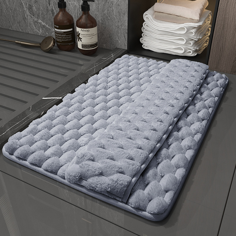 Picture of Memory Foam Bathroom Mat Household Toilet Water Absorbent Floor Mat Shower Door Wipe Foot Mat Quick-drying Bathroom Door Mat