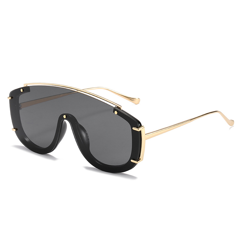 Picture of 2022 Europe and the United States new large frame conjoined color ins sunglasses cross-border personality modern fashion net red sunglasses women